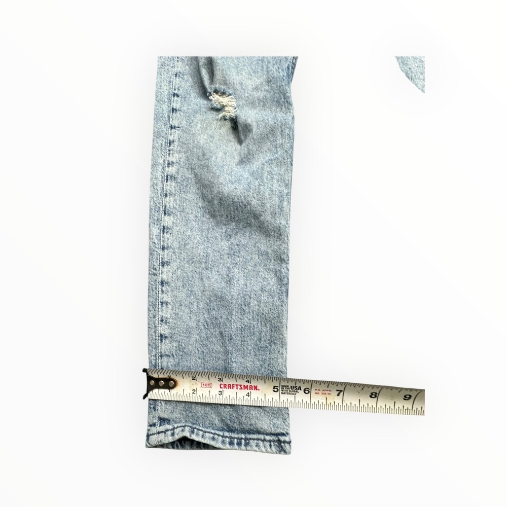 Gap Mom Jean‎ Girls Size 14 Light Blue Acid Wash Distressed High Rise Denim - Picture 8 of 12